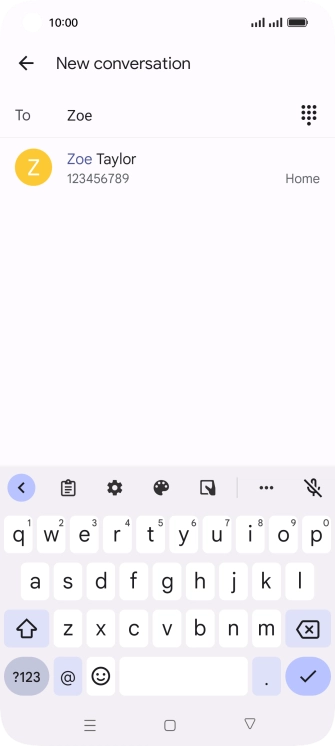 Press the required contact. Press the required contact.