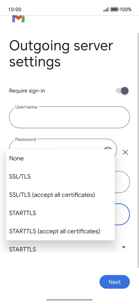 Press SSL/TLS. Press SSL/TLS.