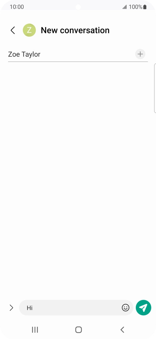 Press the send icon when you've finished your SMS. Press the send icon when you've finished your SMS.