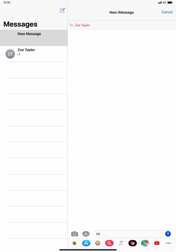 Press the send icon. Press the send icon.