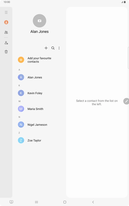 Press the new contact icon. Press the new contact icon.