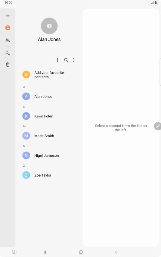 Press the new contact icon. Press the new contact icon.