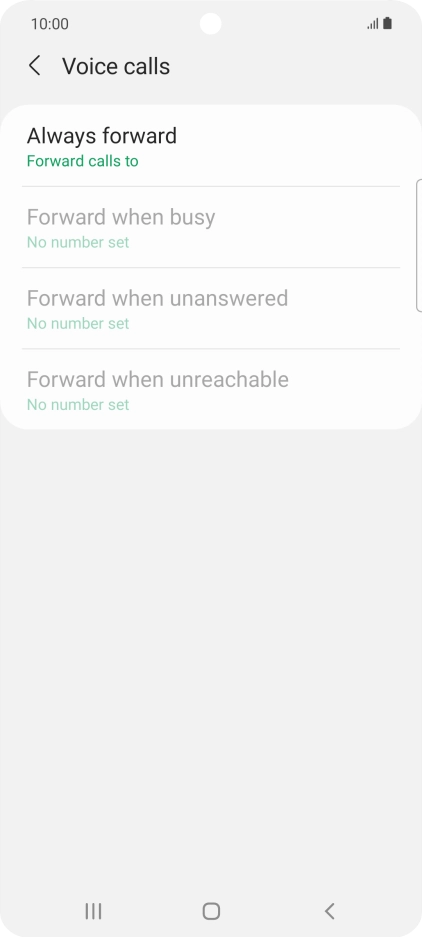 Press the required divert type. Press the required divert type.