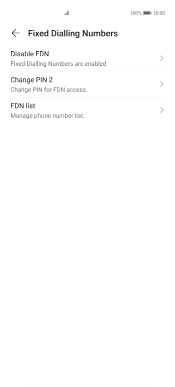 Press Disable FDN to turn off fixed dialling. Press Disable FDN to turn off fixed dialling.