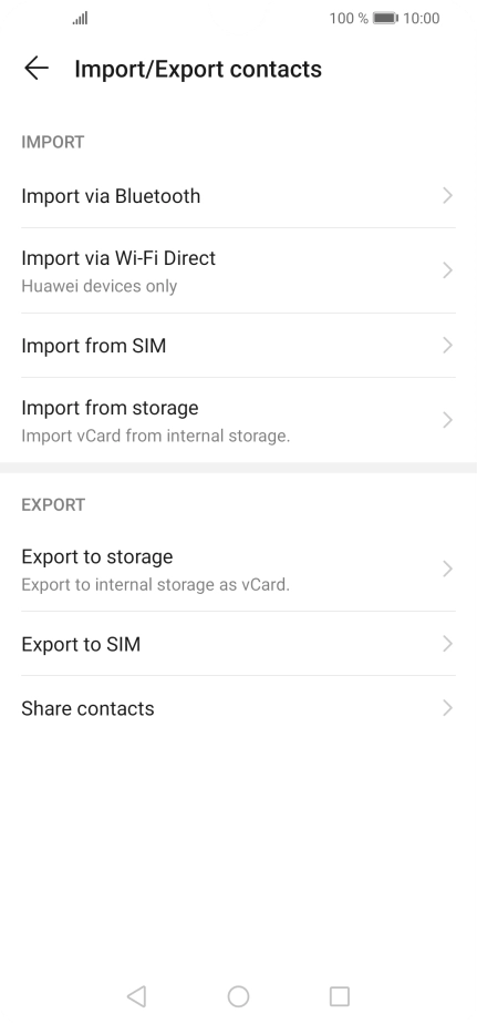 Press Import from SIM. Press Import from SIM.