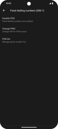 Press Disable FDN. Press Disable FDN.