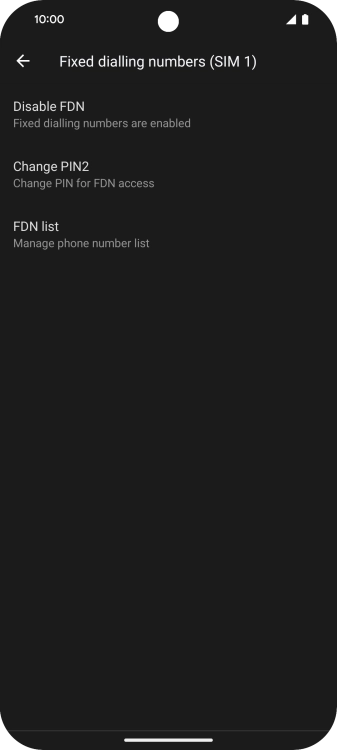 Press Disable FDN. Press Disable FDN.