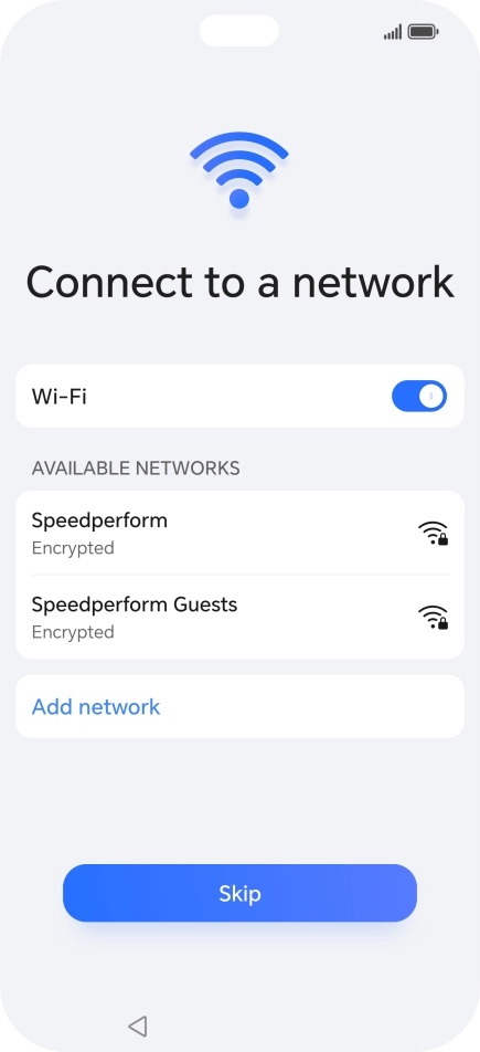 Press the required Wi-Fi network. Press the required Wi-Fi network.