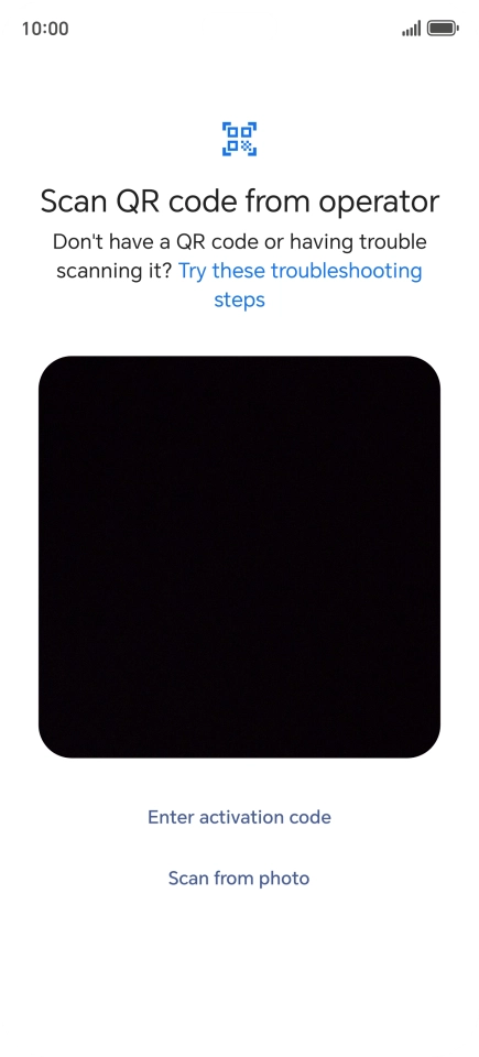 Place the QR code you've received inside the phone camera frame to scan the code. Place the QR code you've received inside the phone camera frame to scan the code.