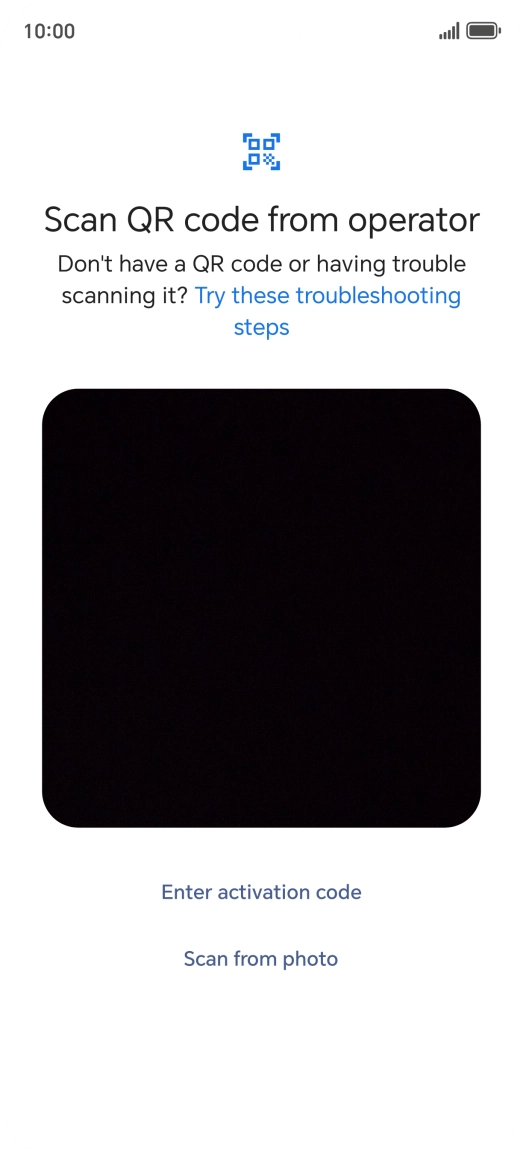 Place the QR code you've received inside the phone camera frame to scan the code. Place the QR code you've received inside the phone camera frame to scan the code.