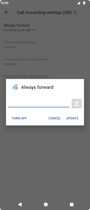Press TURN OFF. Press TURN OFF.