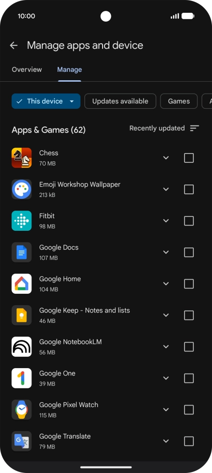 Press the required app. Press the required app.