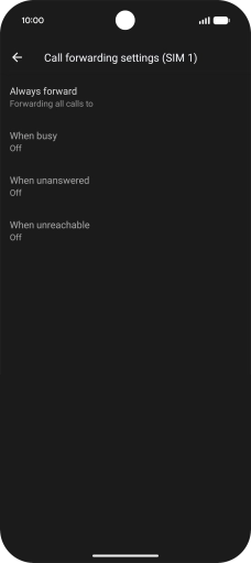 Press the required divert type. Press the required divert type.