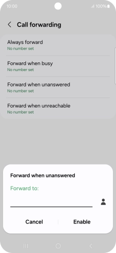 Key in +447953222222 and press Enable. Key in +447953222222 and press Enable.