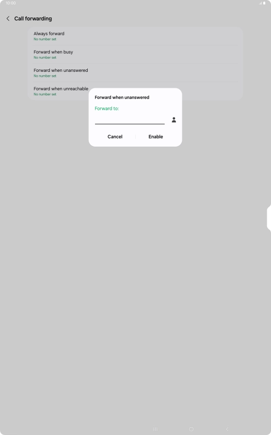 Key in +447953222222 and press Enable. Key in +447953222222 and press Enable.