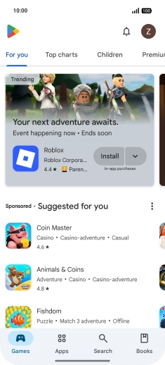 Press the profile icon. Press the profile icon.