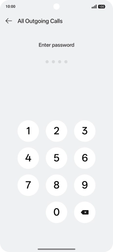 Key in your barring password. Key in your barring password.