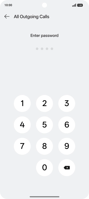 Key in your barring password. Key in your barring password.