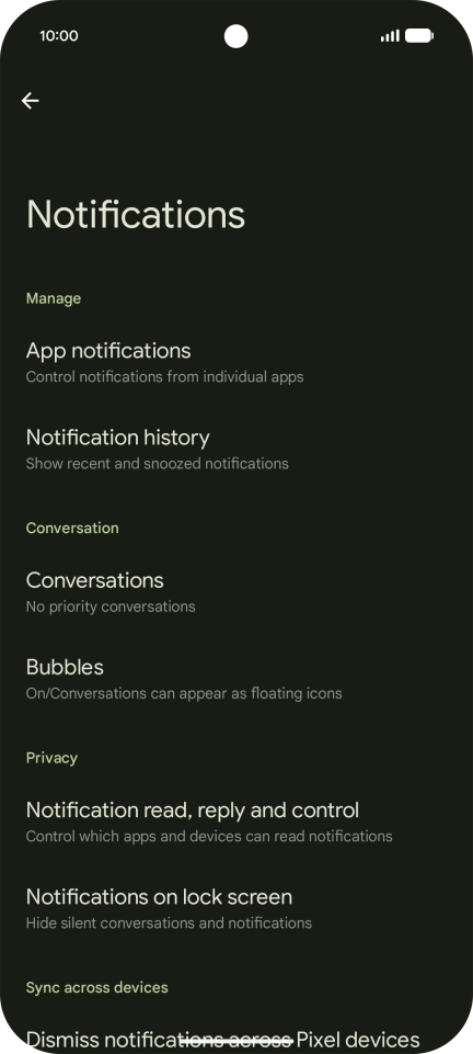 Press App notifications. Press App notifications.