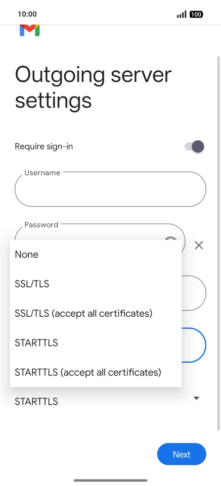 Press SSL/TLS. Press SSL/TLS.