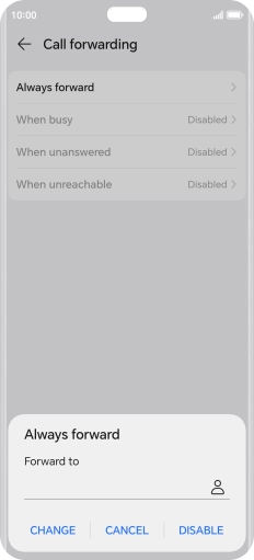 Press DISABLE. Press DISABLE.