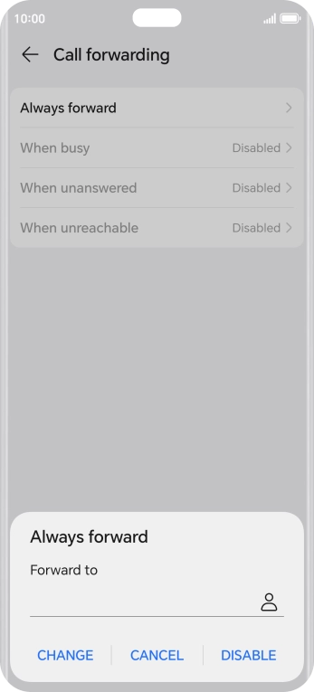 Press DISABLE. Press DISABLE.
