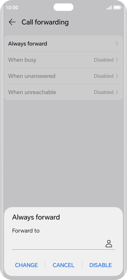 Press DISABLE. Press DISABLE.