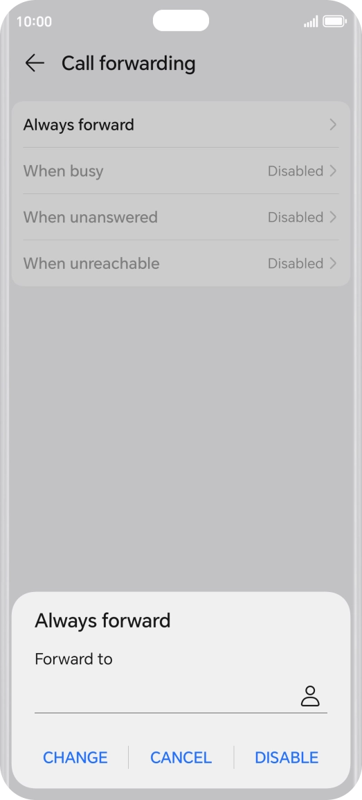Press DISABLE. Press DISABLE.