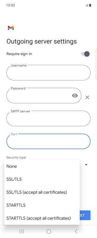 Press SSL/TLS. Press SSL/TLS.