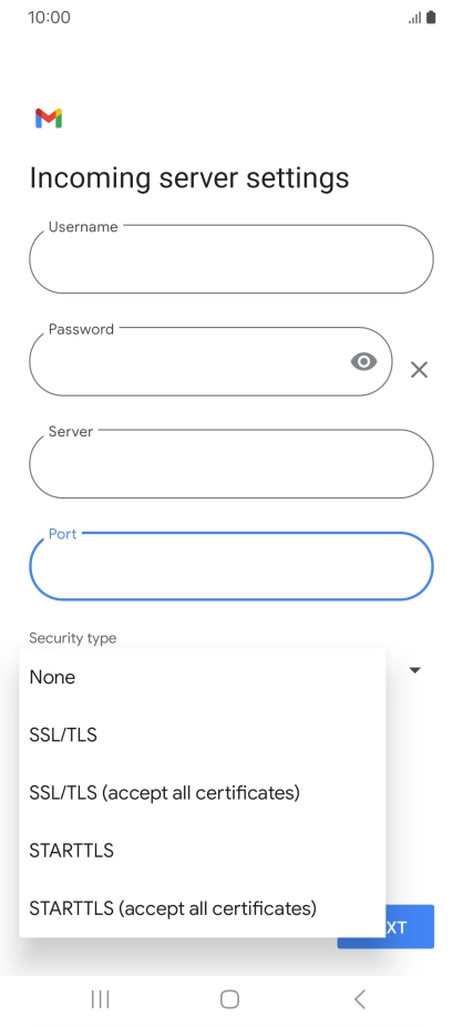 Press SSL/TLS. Press SSL/TLS.