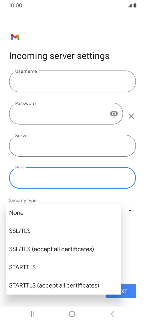 Press SSL/TLS. Press SSL/TLS.