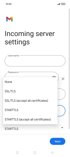 Press SSL/TLS. Press SSL/TLS.