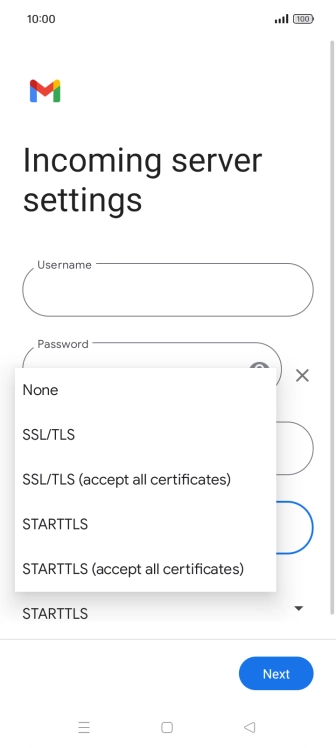 Press SSL/TLS. Press SSL/TLS.