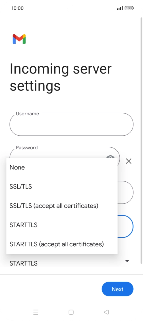 Press SSL/TLS. Press SSL/TLS.