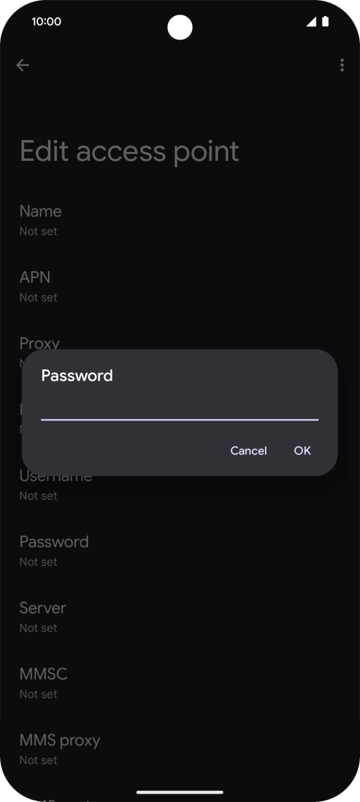 Key in secure and press OK. Key in secure and press OK.