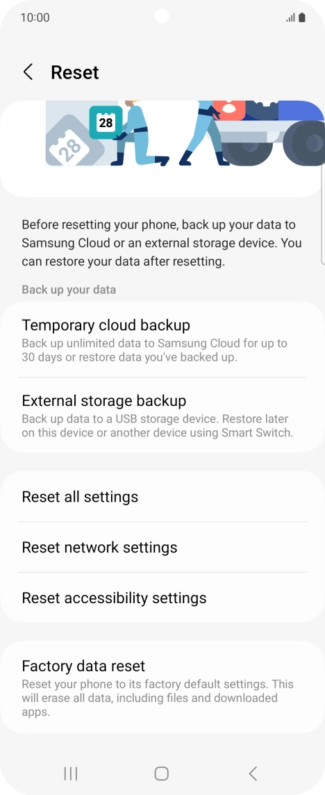 Press Reset network settings. Press Reset network settings.