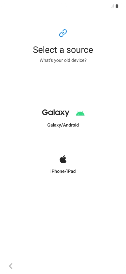 Press the required setting and follow the instructions on the screen to transfer the content from another phone. Press the required setting and follow the instructions on the screen to transfer the content from another phone.