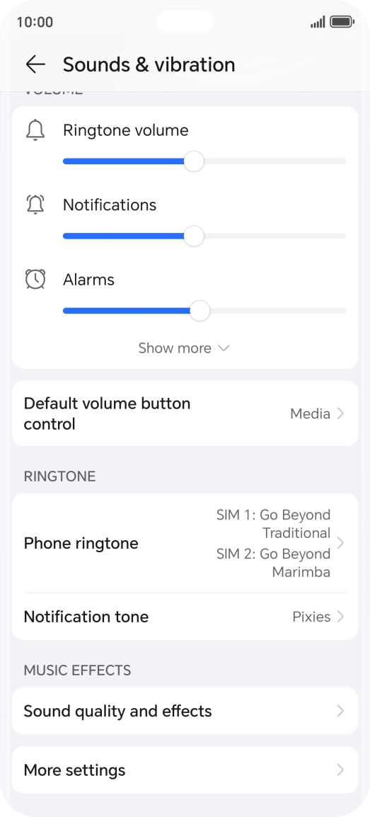 Press Phone ringtone. Press Phone ringtone.