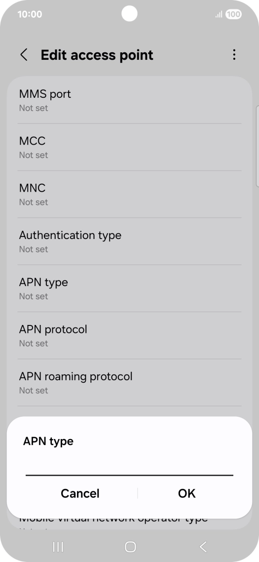 Key in default and press OK. Key in default and press OK.