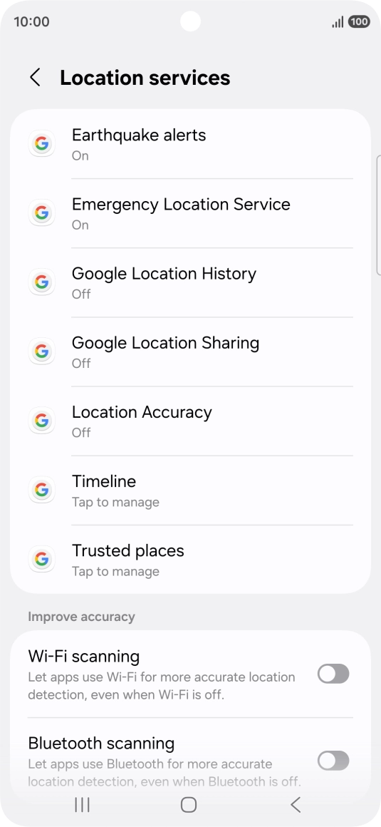 Press Location Accuracy. Press Location Accuracy.