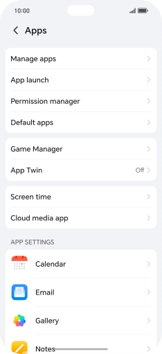 Press Manage apps. Press Manage apps.