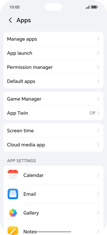 Press Manage apps. Press Manage apps.