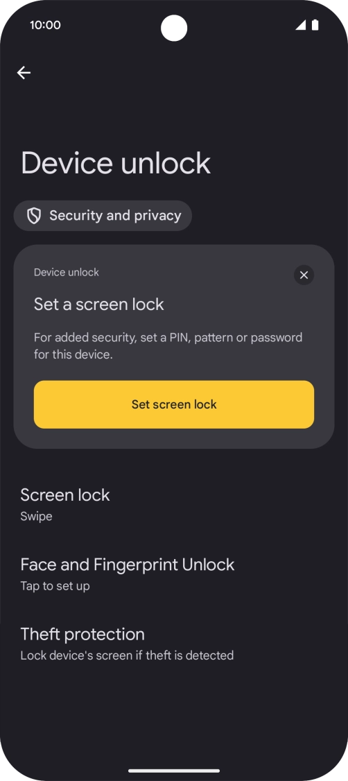 Press Face and Fingerprint Unlock. Press Face and Fingerprint Unlock.
