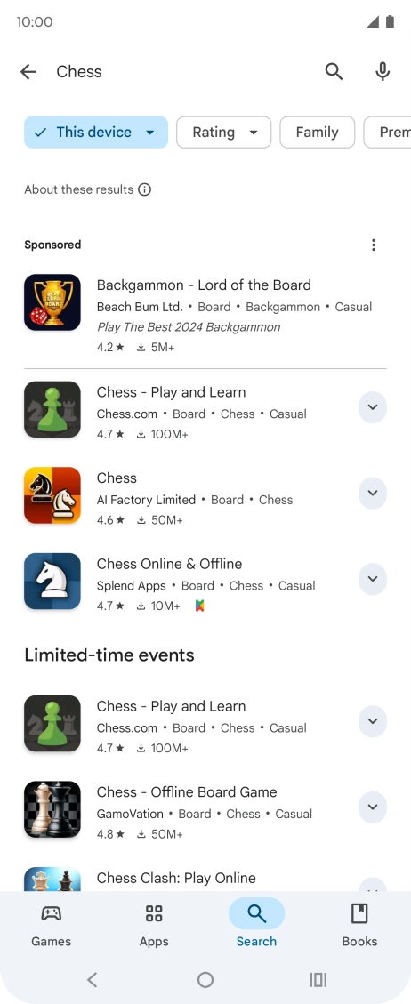 Press the required app. Press the required app.