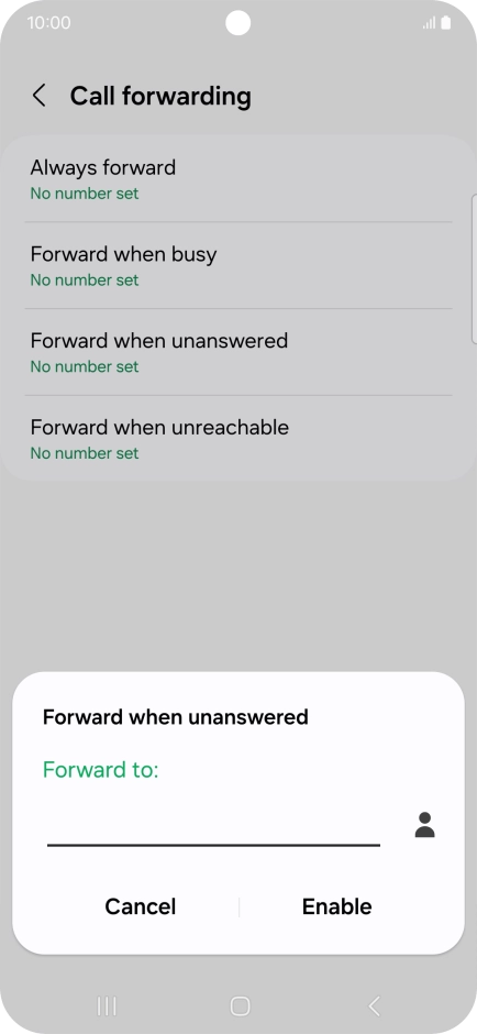 Key in +447953222222 and press Enable. Key in +447953222222 and press Enable.