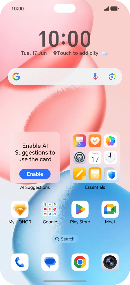 Press the call icon. Press the call icon.