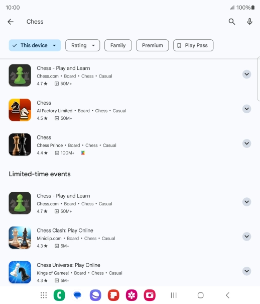 Press the required app. Press the required app.