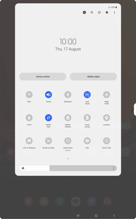 Press the settings icon. Press the settings icon.