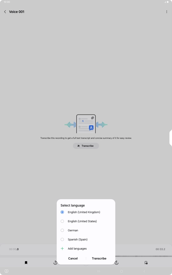 Press the recorded language. Press the recorded language.