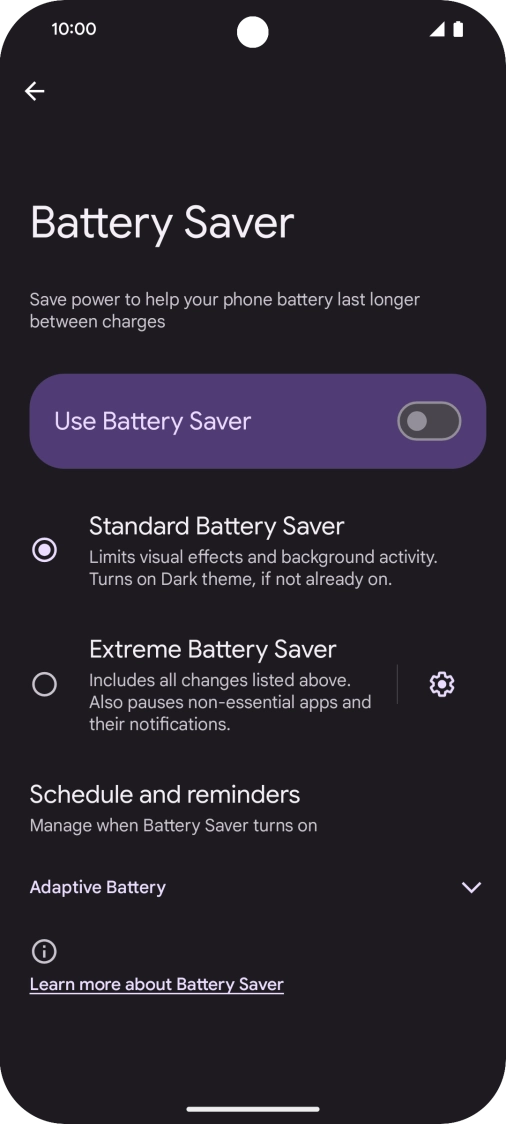 Press the required settings to turn them on or off. Press the required settings to turn them on or off.